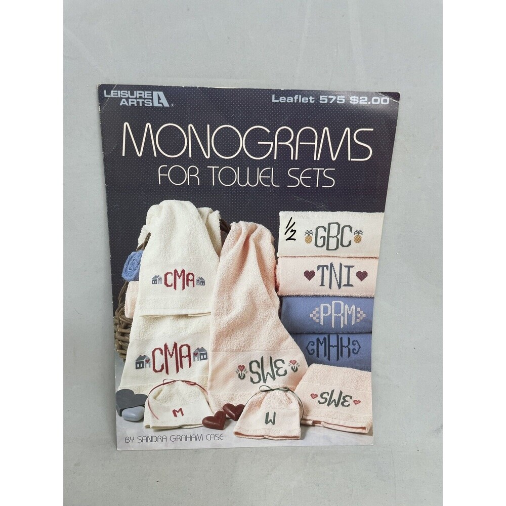 Monograms Towel Sets Cross Stitch Patterns Leisure Arts 575 Sandra Case Chart